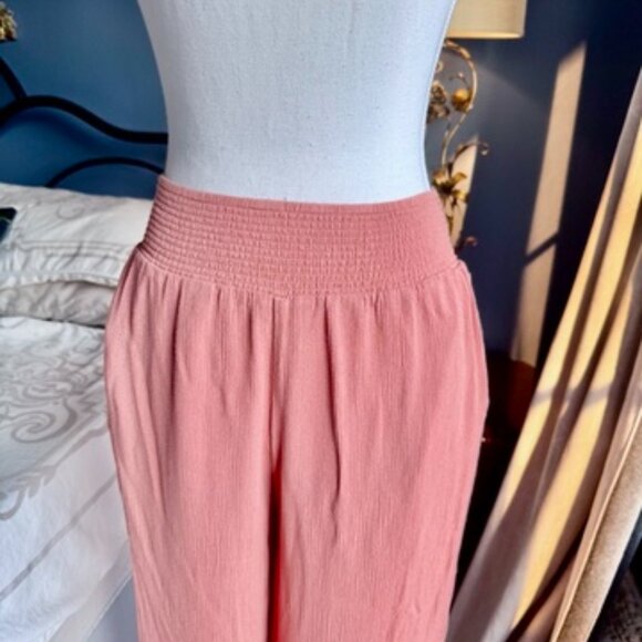 Salmon Pink Wide Leg Pants - Picture 3 of 11